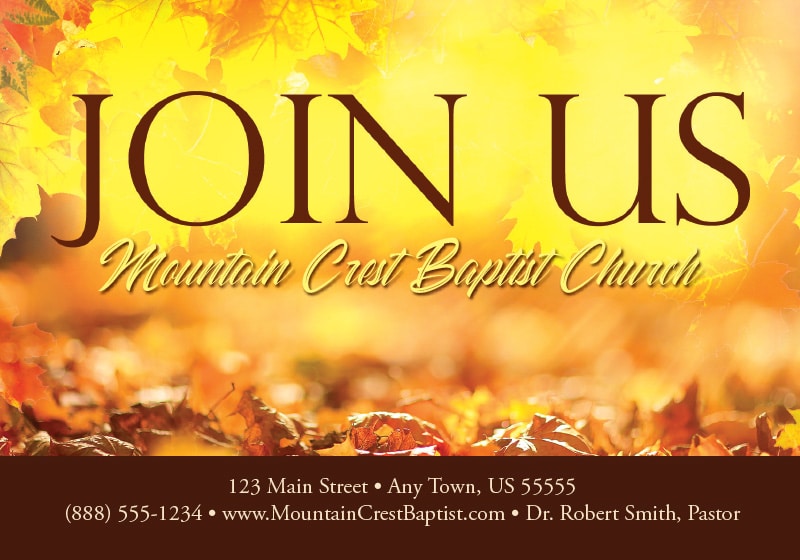 Harvest Church Invitation Cards For Baptist Church Invites