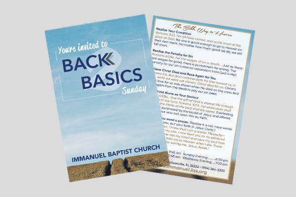 Back To Basics Sunday Church Invitation Card - Berean Printing