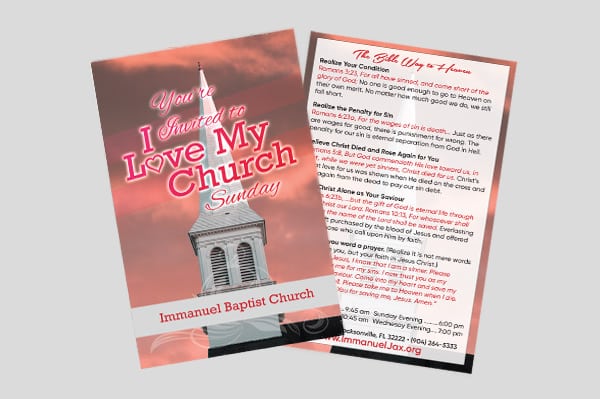 I Love My Church Sunday Church Invitation Card - Berean Printing