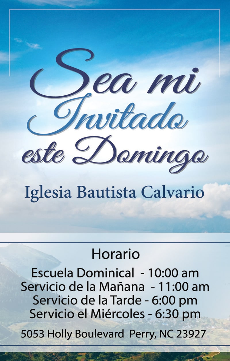Spanish Church Invitation Cards For Baptist Church Invites
