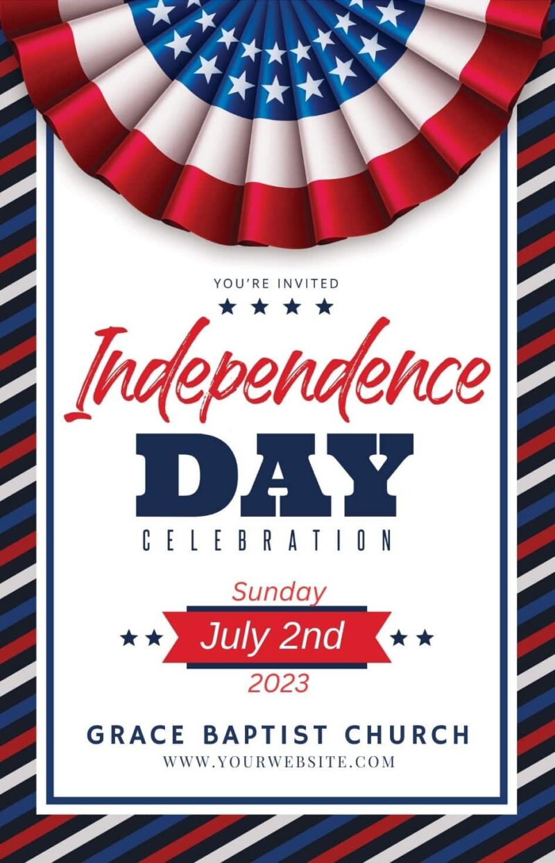 Independence Day Church Invitation Cards For Baptist Church Invites