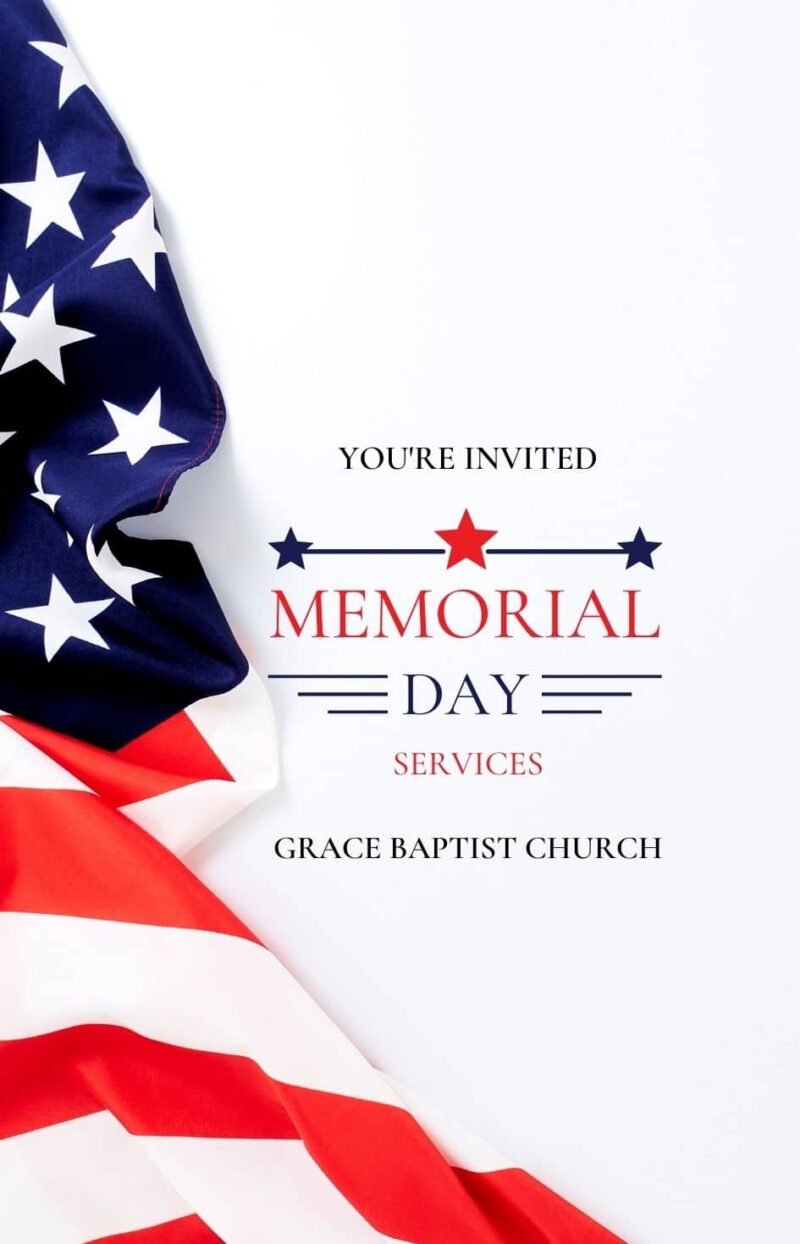 Memorial Day Church Invitation Cards For Baptist Church Invites