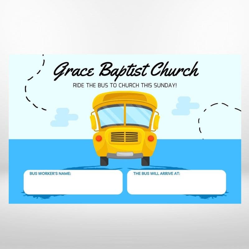 Bus Ministry Church Invitation Cards For Baptist Church Invites