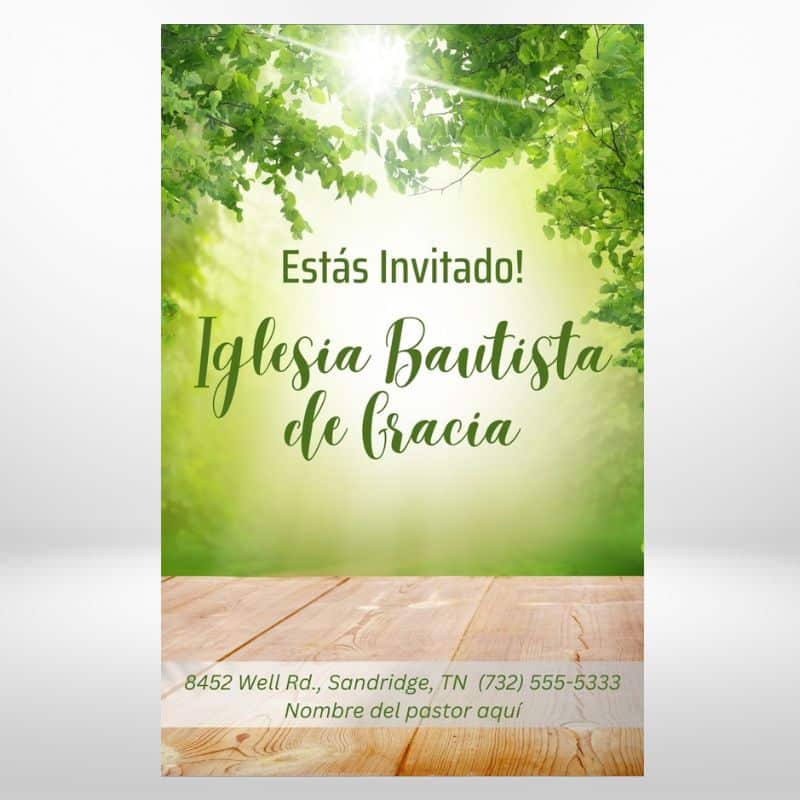 Spanish Church Invitation Card For Baptist Church Invites